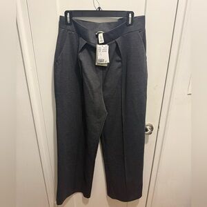 H&M Dark Gray High-Waist Tailored Trousers